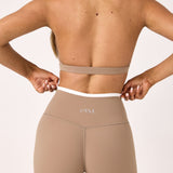 Latte Layered Subtle Scrunch Flared Legging