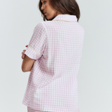 Purple Gingham Short PJ Top