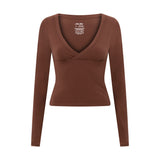 Brown Cross Front Long Sleeve