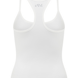 White Thin Strap Racerback Tank