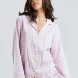 Purple Gingham Long PJ Top