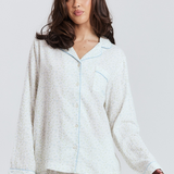 Blue Floral Long PJ Top
