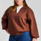 Chestnut Collared Knit