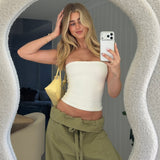 White Strapless Tank Top