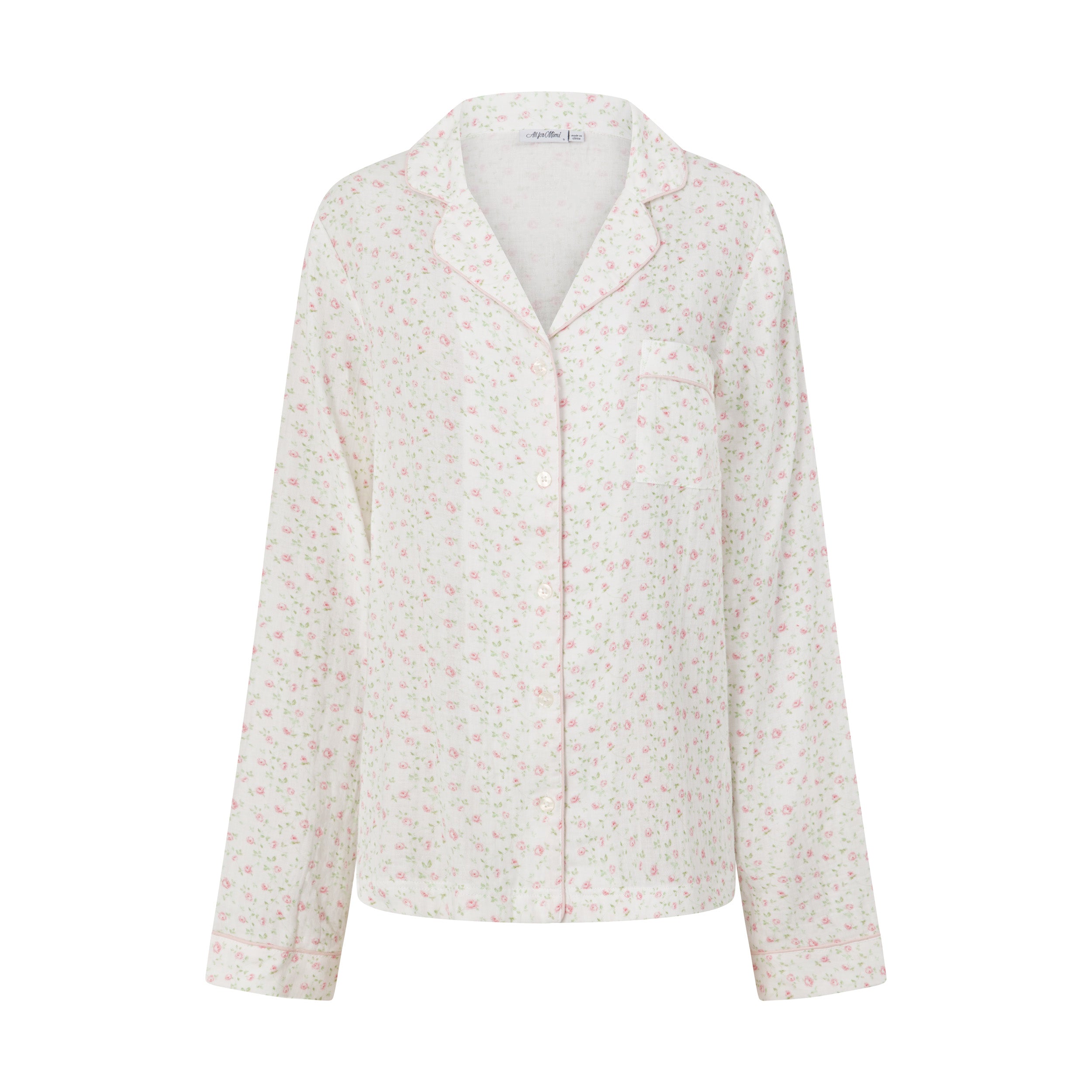 Pink Floral Long PJ Top – All For Mimi