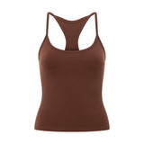 Brown Thin Strap Racerback Tank